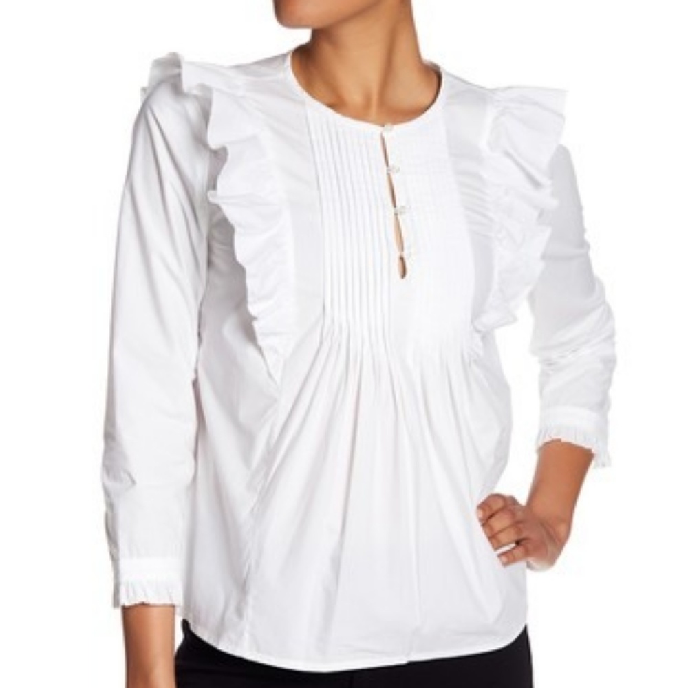Joie Adelheid Ruffled Cotton Blouse NWT
